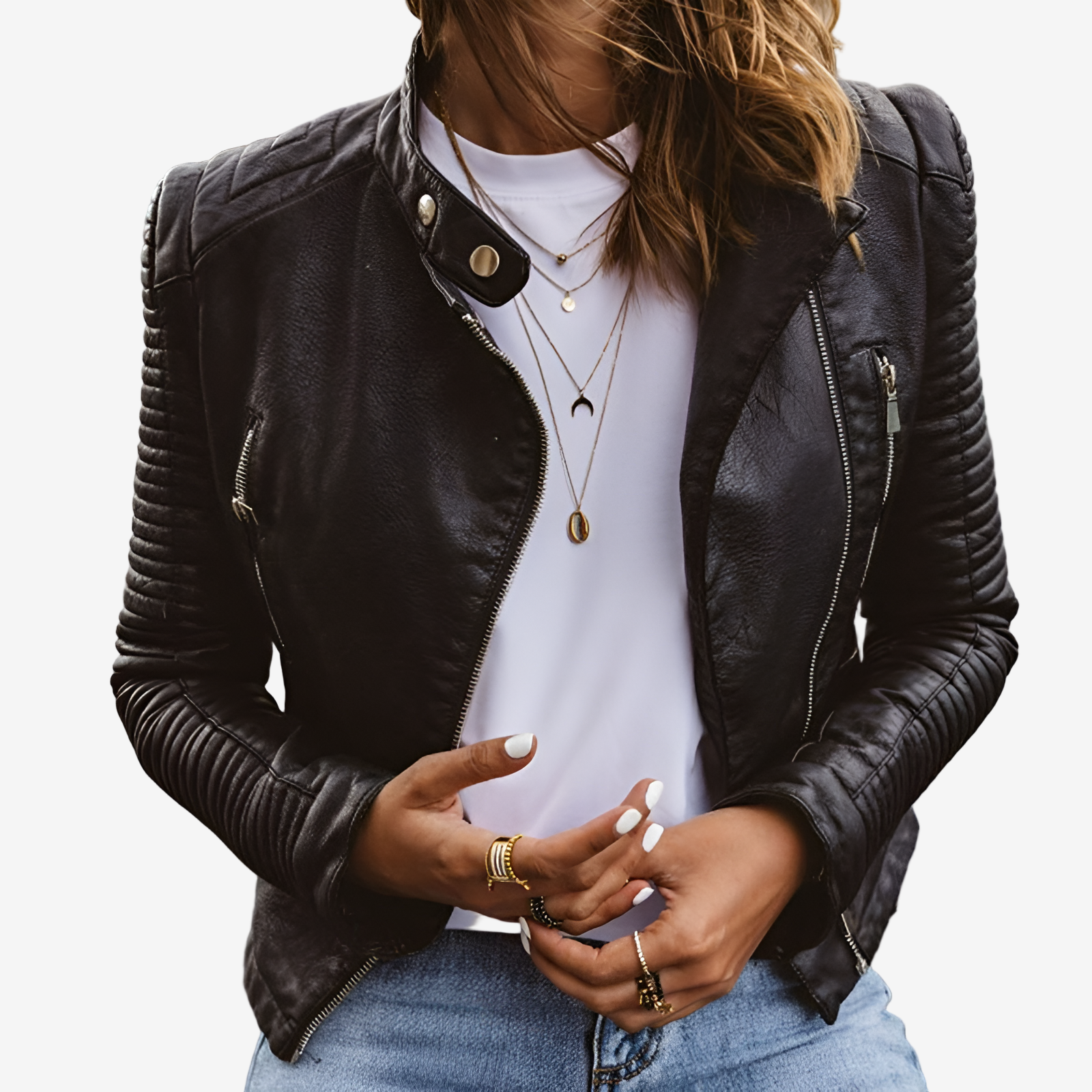 Michèle™ Leather Biker Jacket