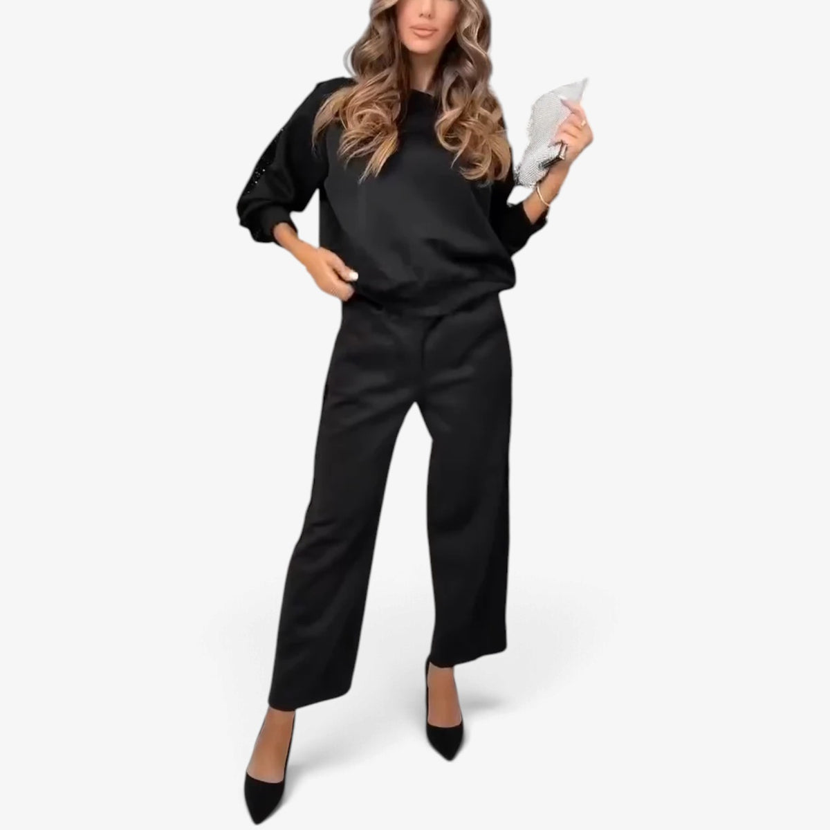 Elara™ Sequin Trim Lounge Set