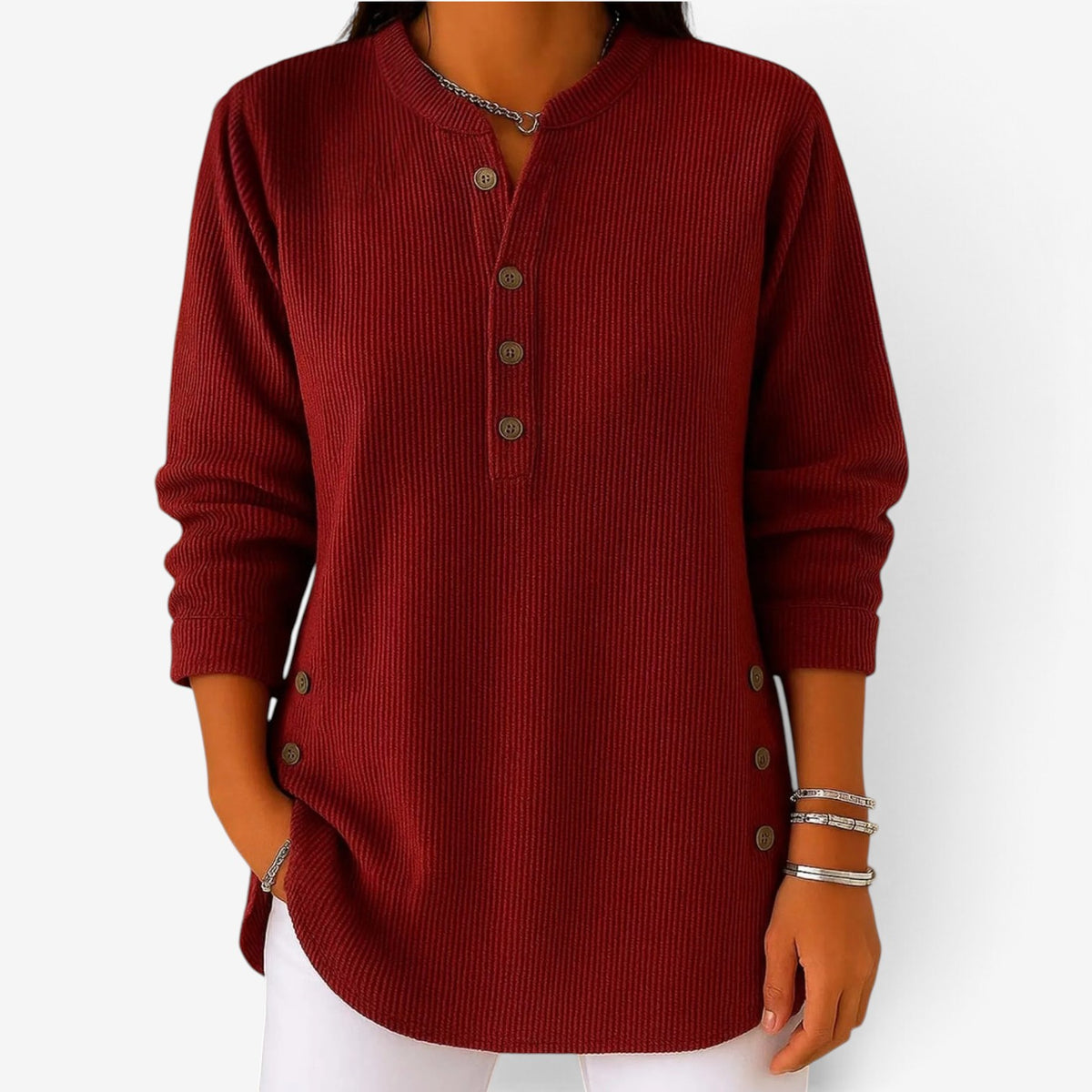 Juliette™ Ribbed Button-Up Tunic