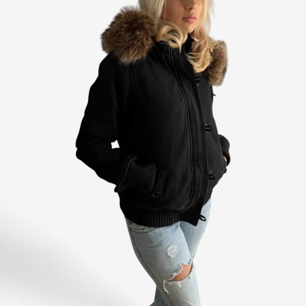 Isabelle™ Fur-Hooded Utility Jacket