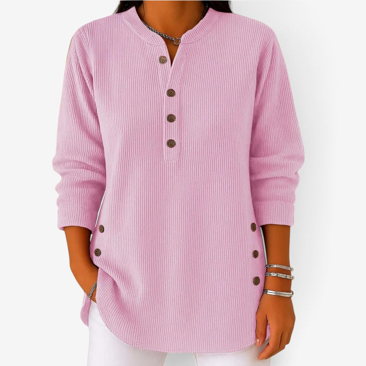 Juliette™ Ribbed Button-Up Tunic