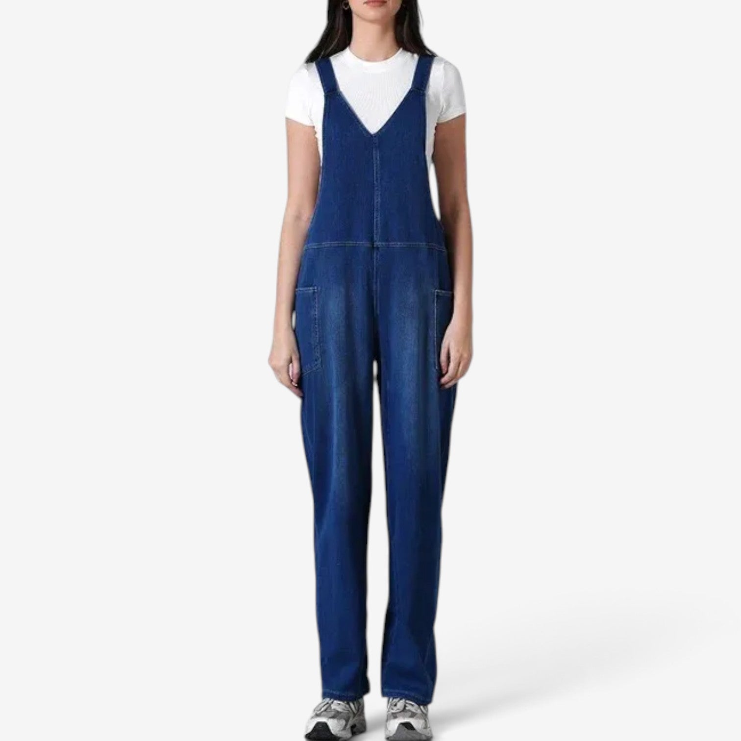 Zelah™ Denim wide-leg overalls