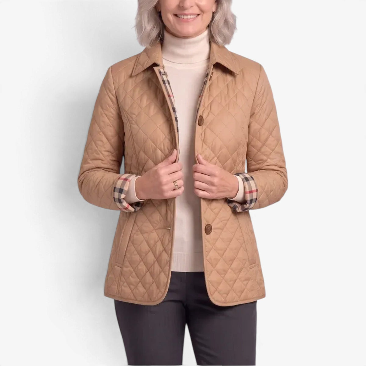 Cordelia™ Diamond Quilted Button Jacket