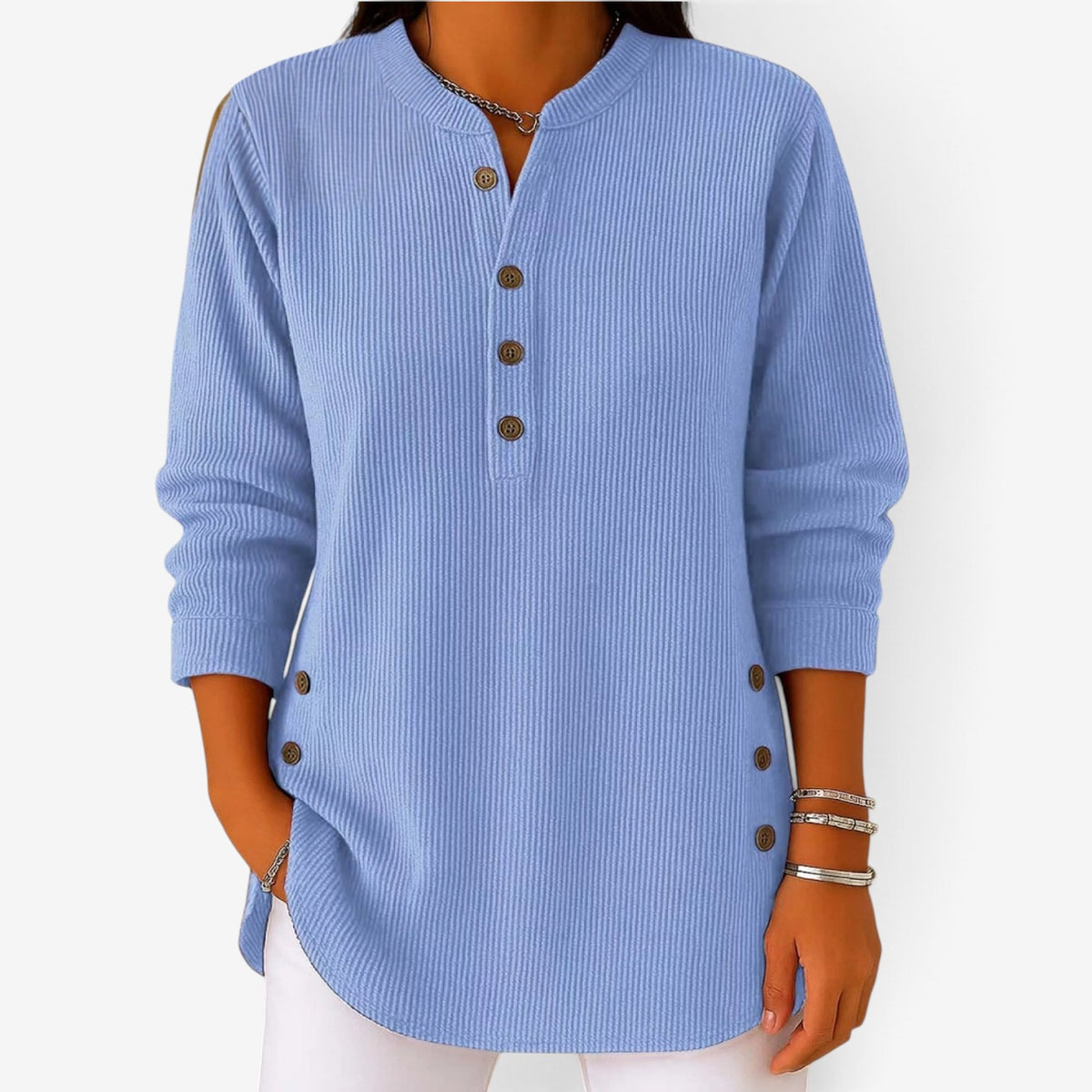 Juliette™ Ribbed Button-Up Tunic