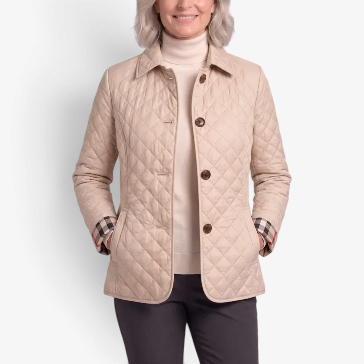 Cordelia™ Diamond Quilted Button Jacket