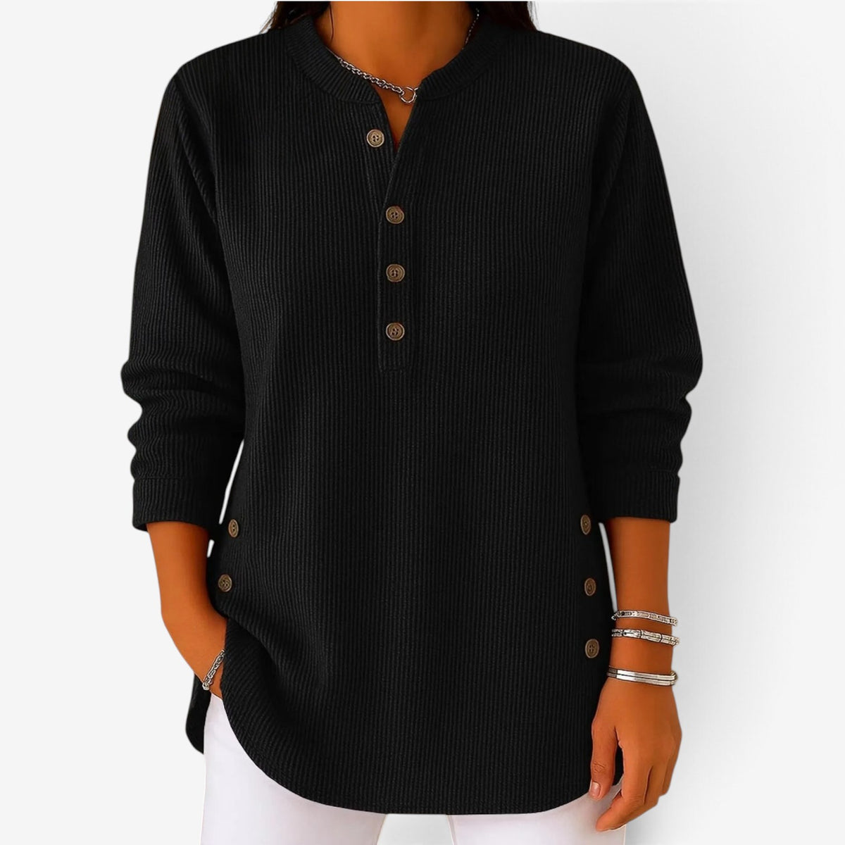 Juliette™ Ribbed Button-Up Tunic