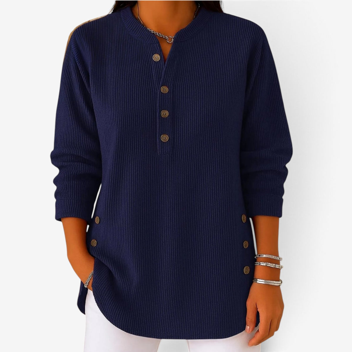 Juliette™ Ribbed Button-Up Tunic