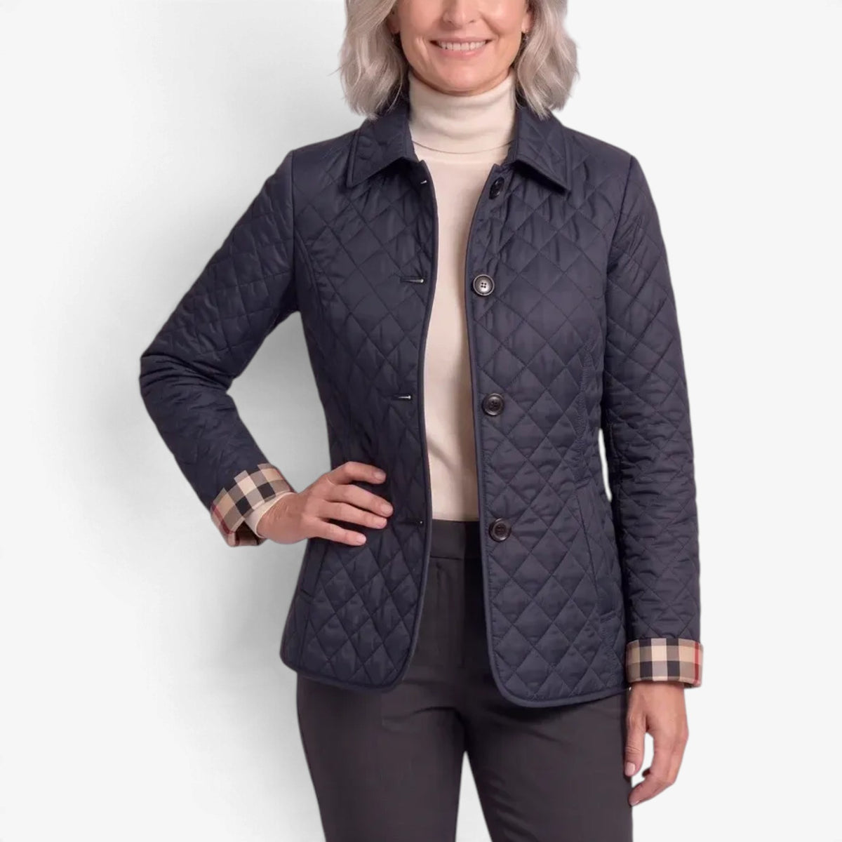 Cordelia™ Diamond Quilted Button Jacket