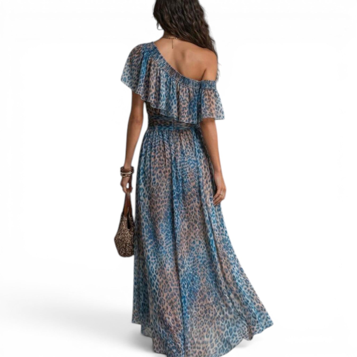 Leah™ Long one-shoulder dress