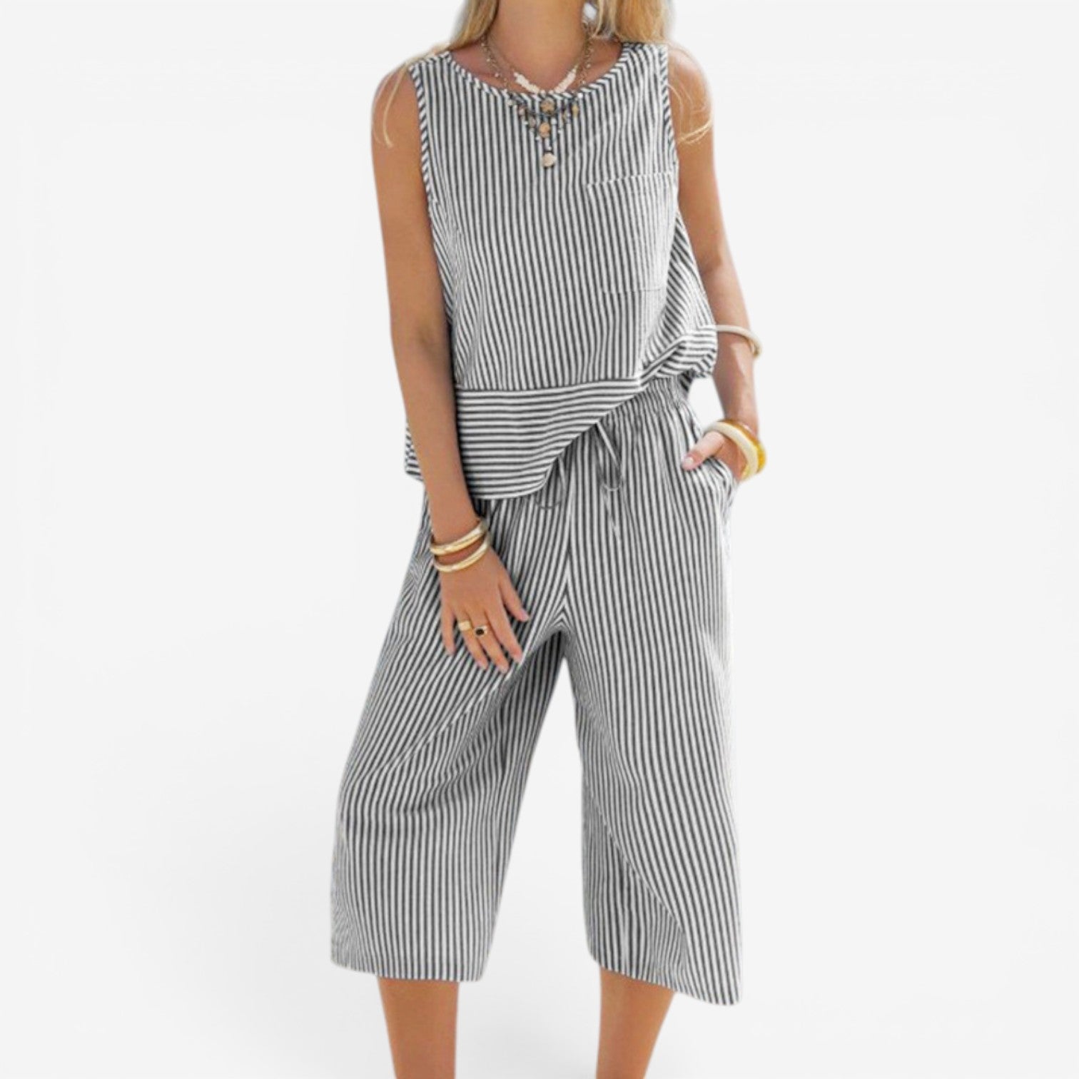 Alyanna™ Striped two-piece suit