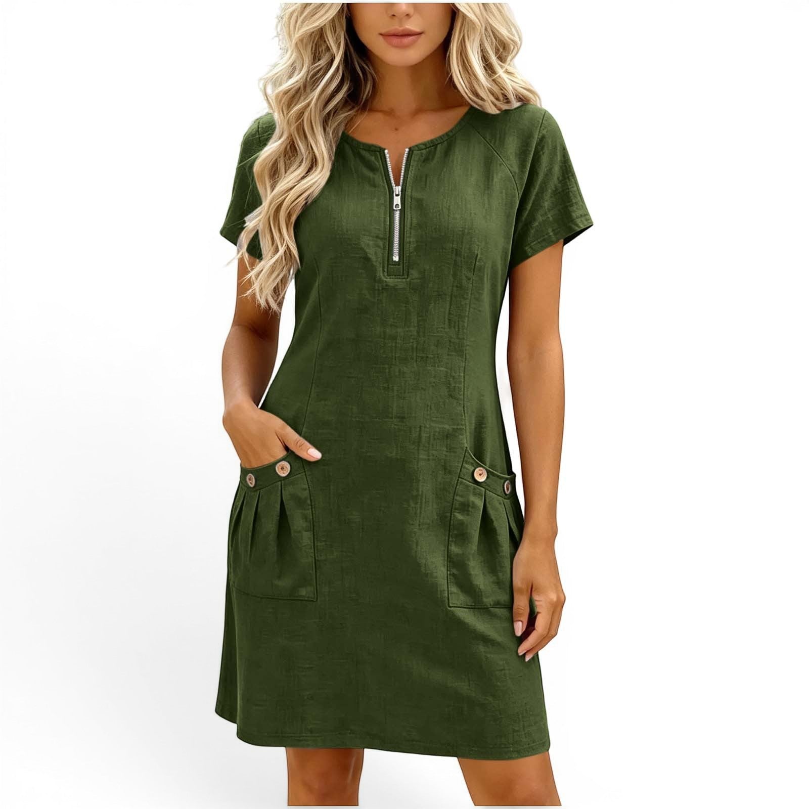 Aira™ Short linen dress