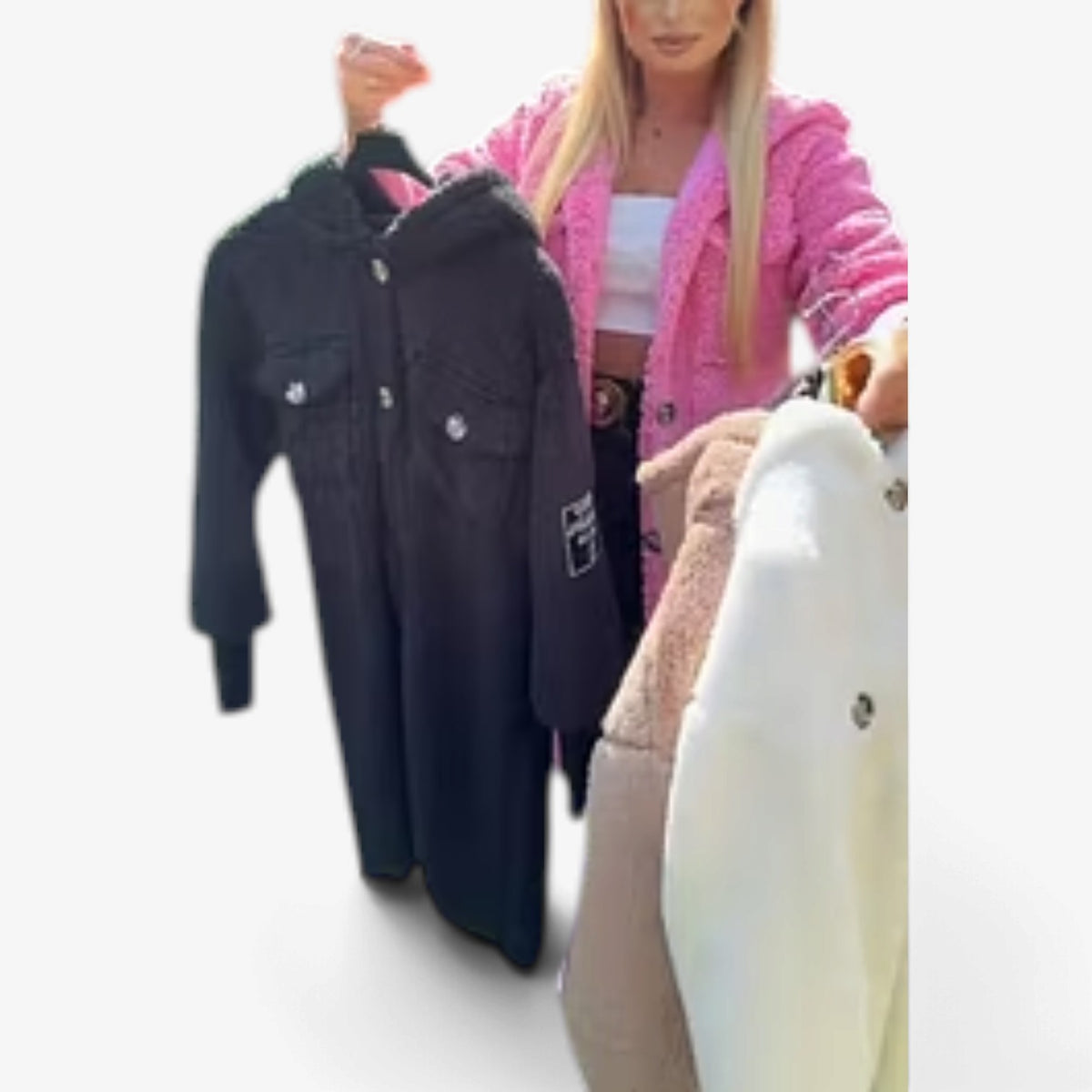 Rosette™ Longline Teddy Button Coat