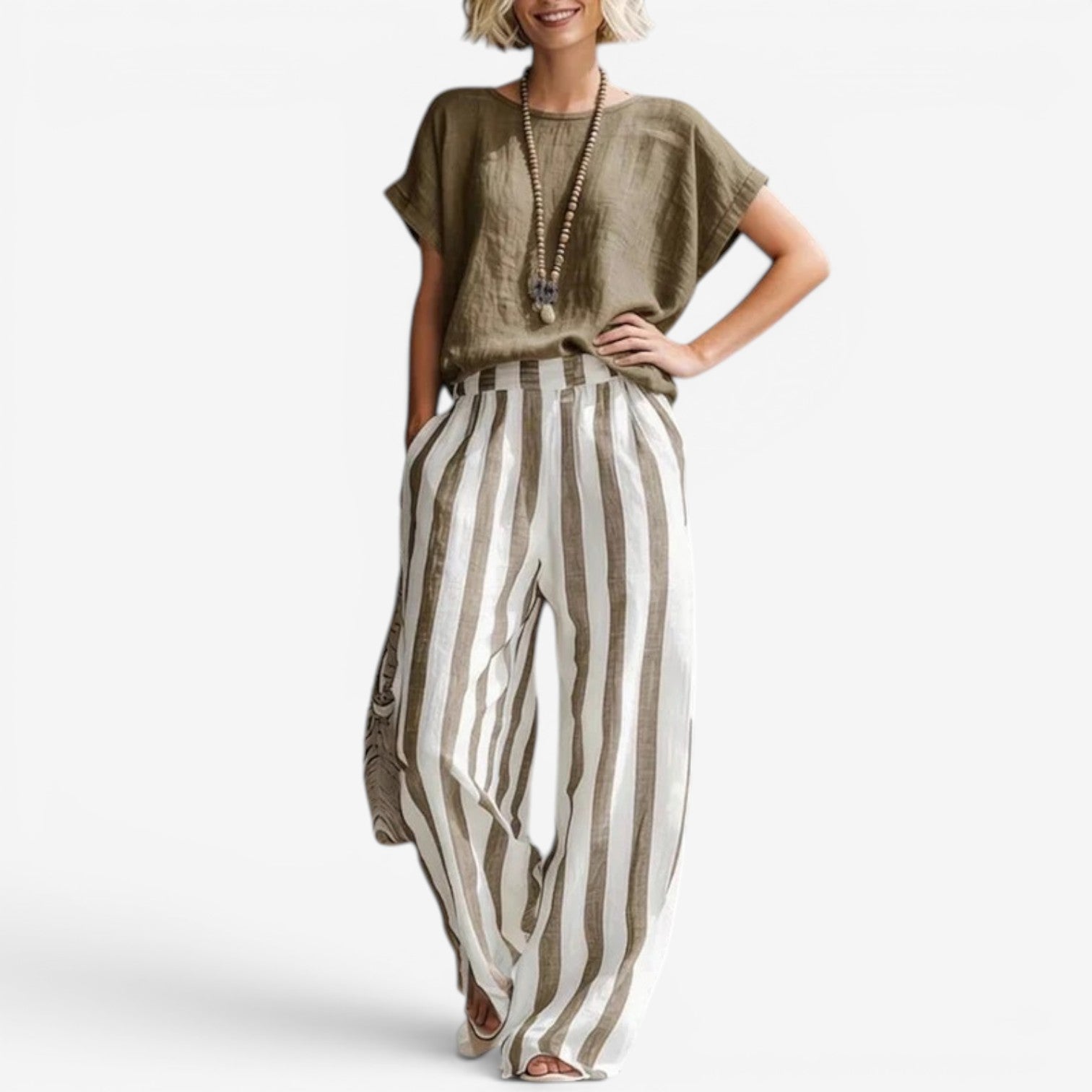 Charice™ Striped Linen Two-Piece Set