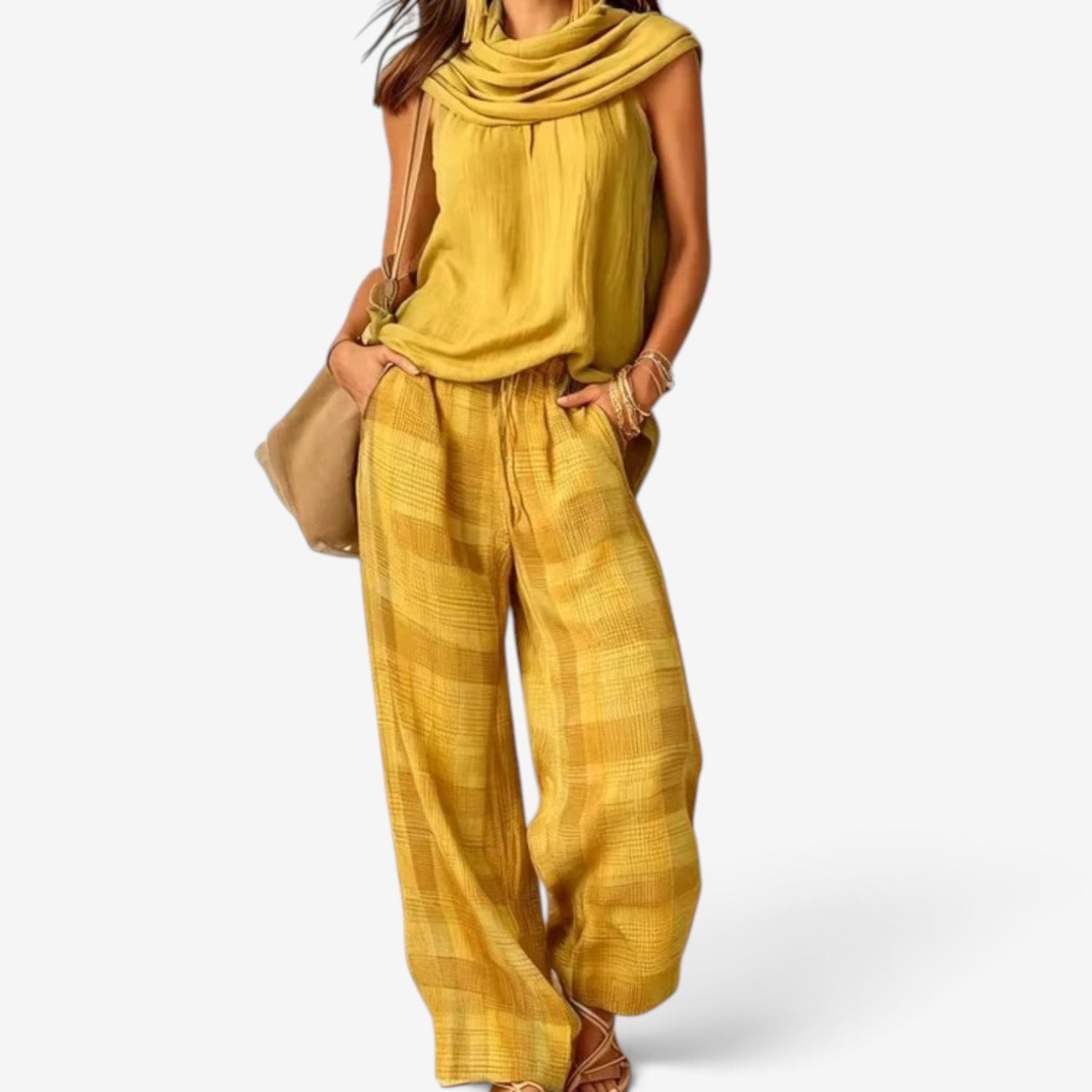 Carina™ Sleeveless top trousers set