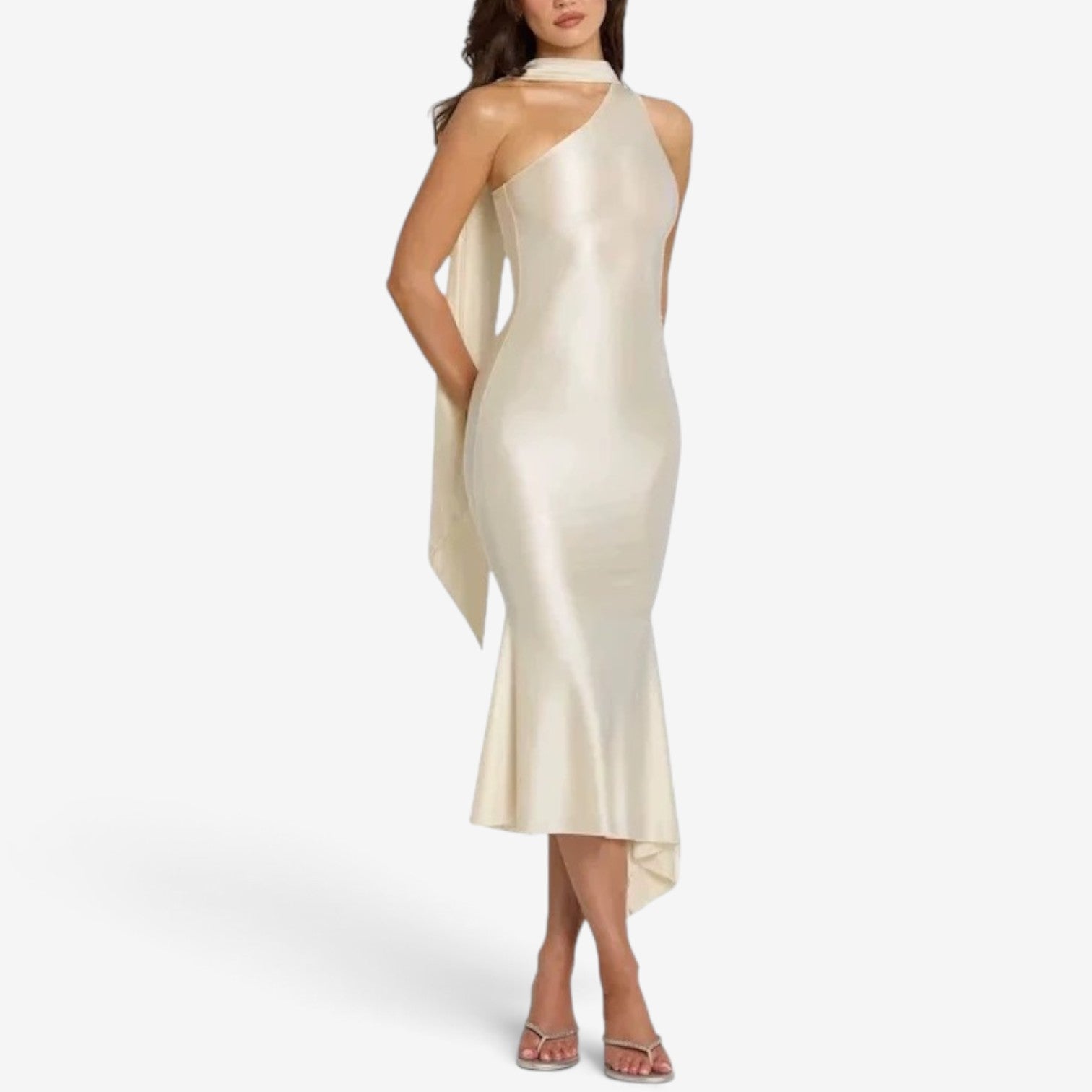 Keira™ Long one-shoulder dress