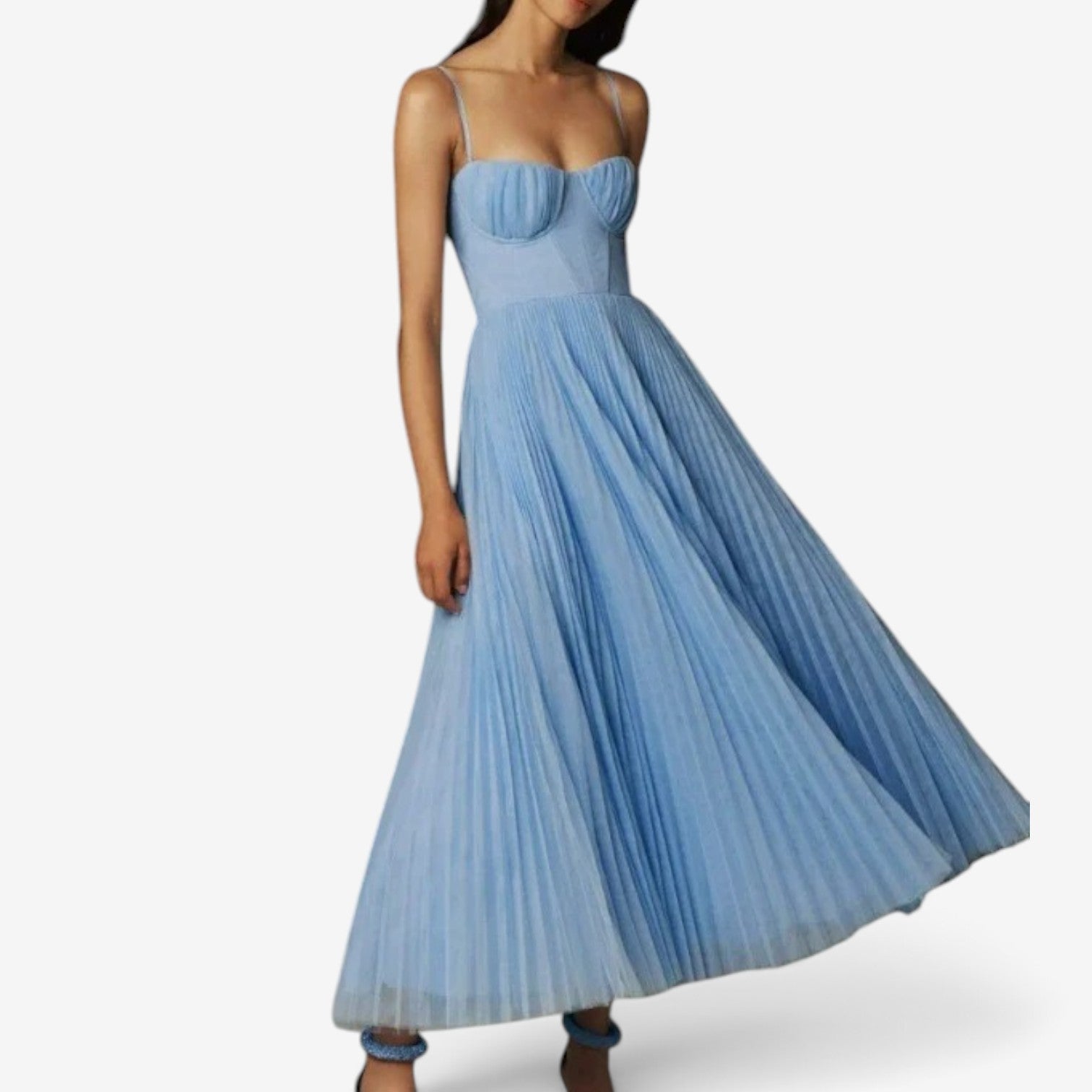 Nayla™ Pleated tulle midi dress