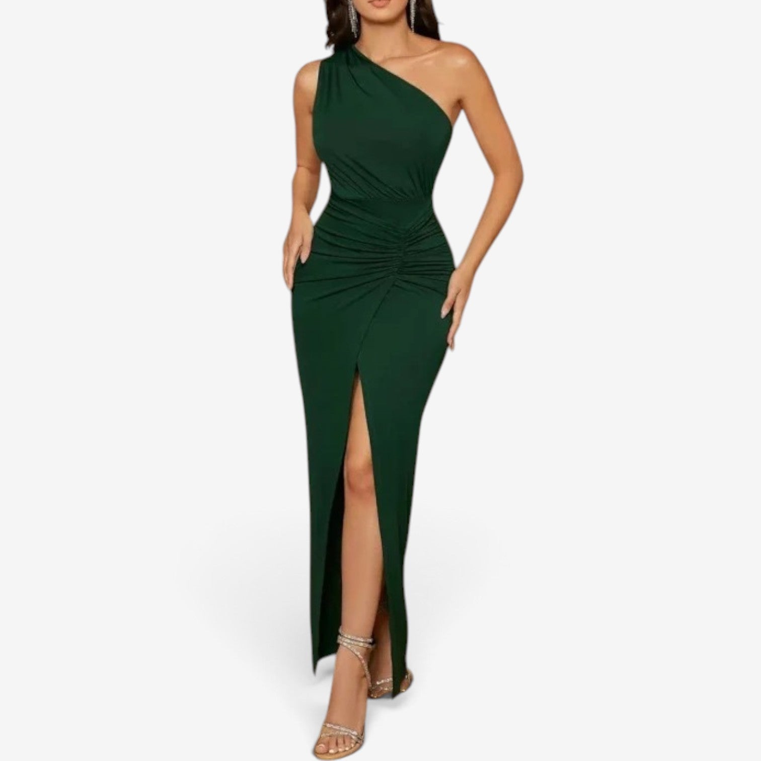 Alessandra™ Long one-shoulder dress