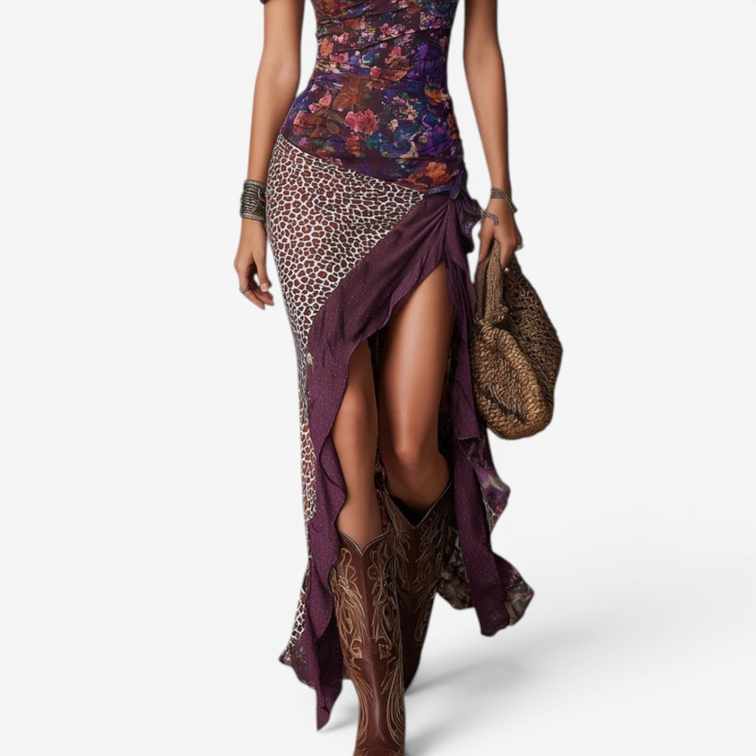 Kaeli™ Bohemian patchwork maxi dress