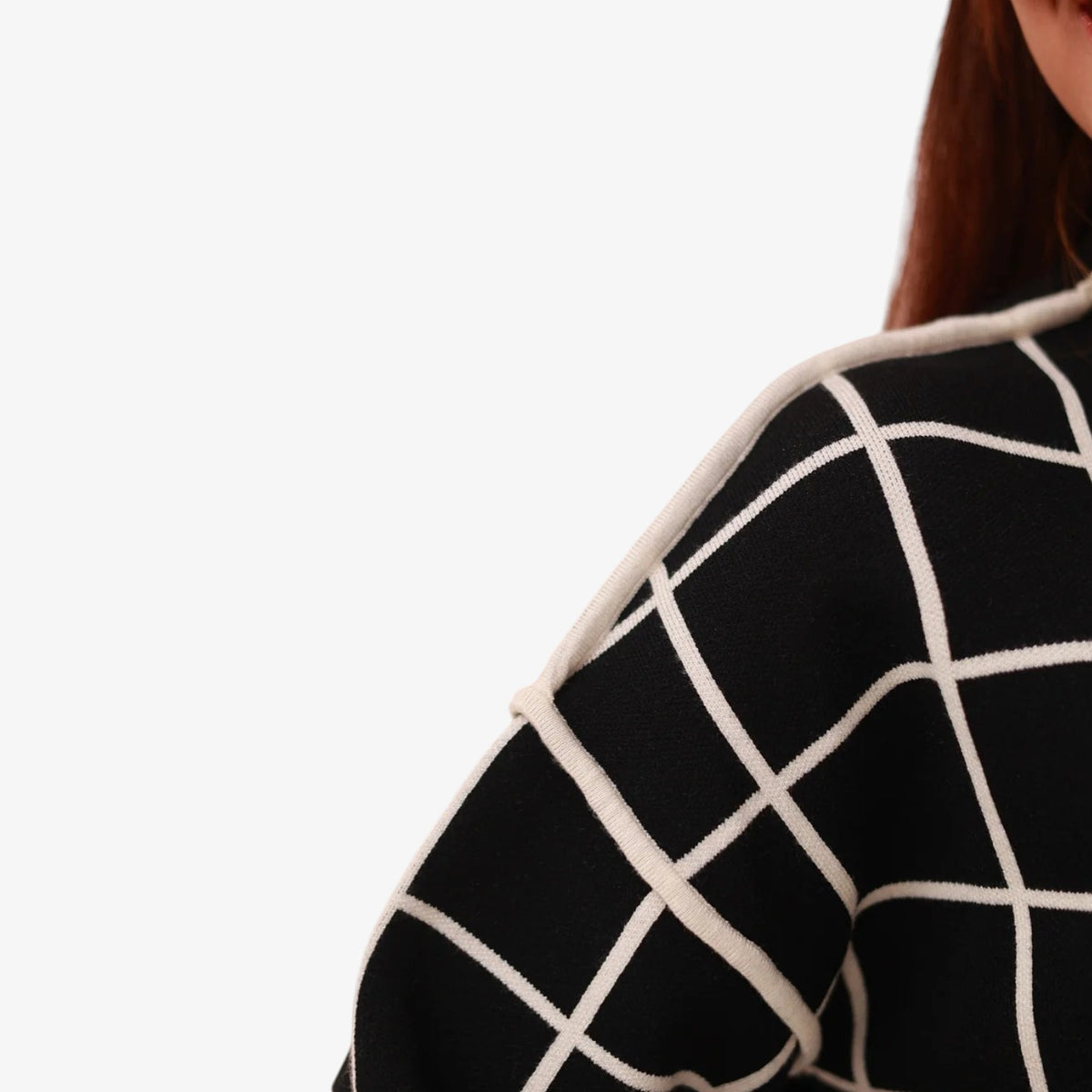 Margaux™ Geometric High-Neck Sweater