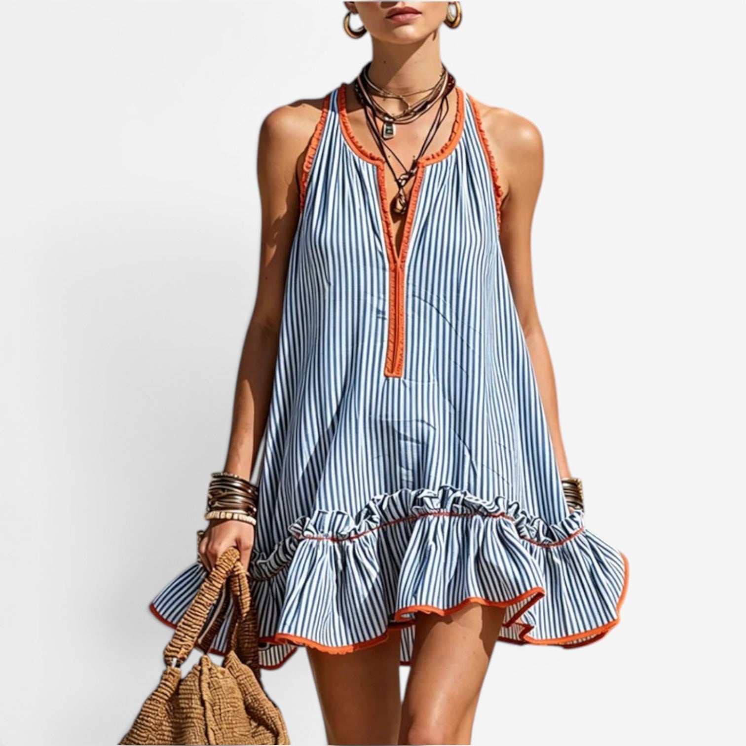 Riana™ Short striped dress