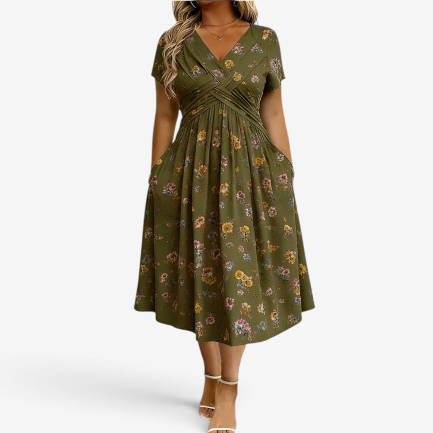 Aura™ Midi dress with sleeves
