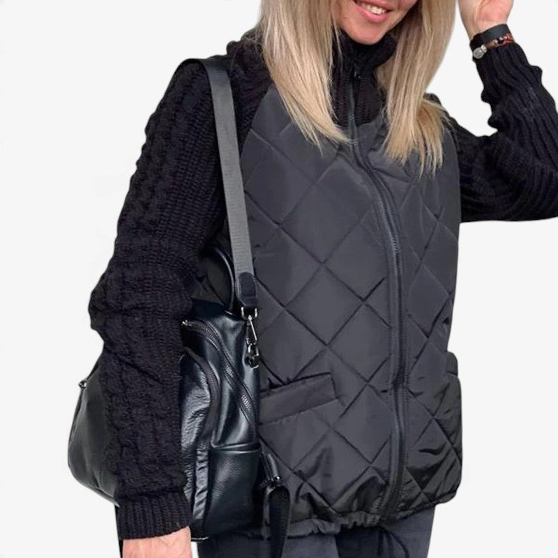 Brielle™ Quilted Knit-Sleeve Jacket