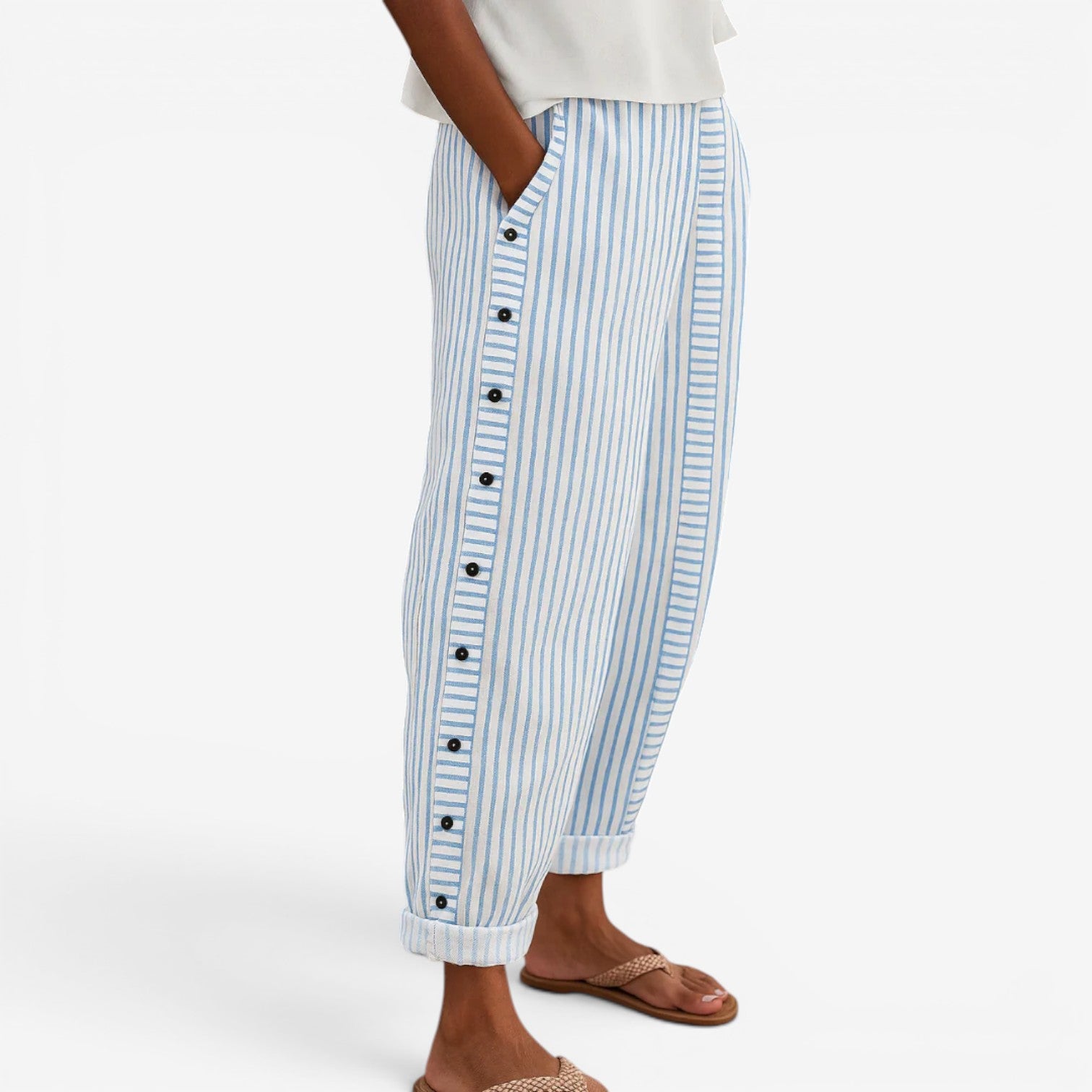 Katniss™ Striped Button-Detail Pants