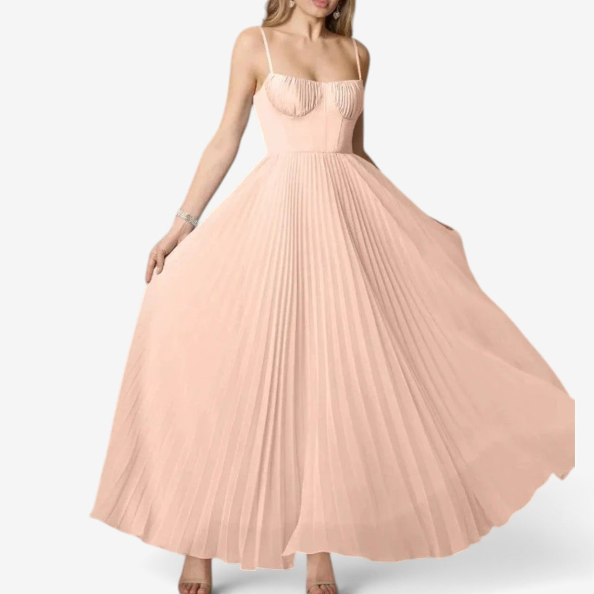 Nayla™ Pleated tulle midi dress
