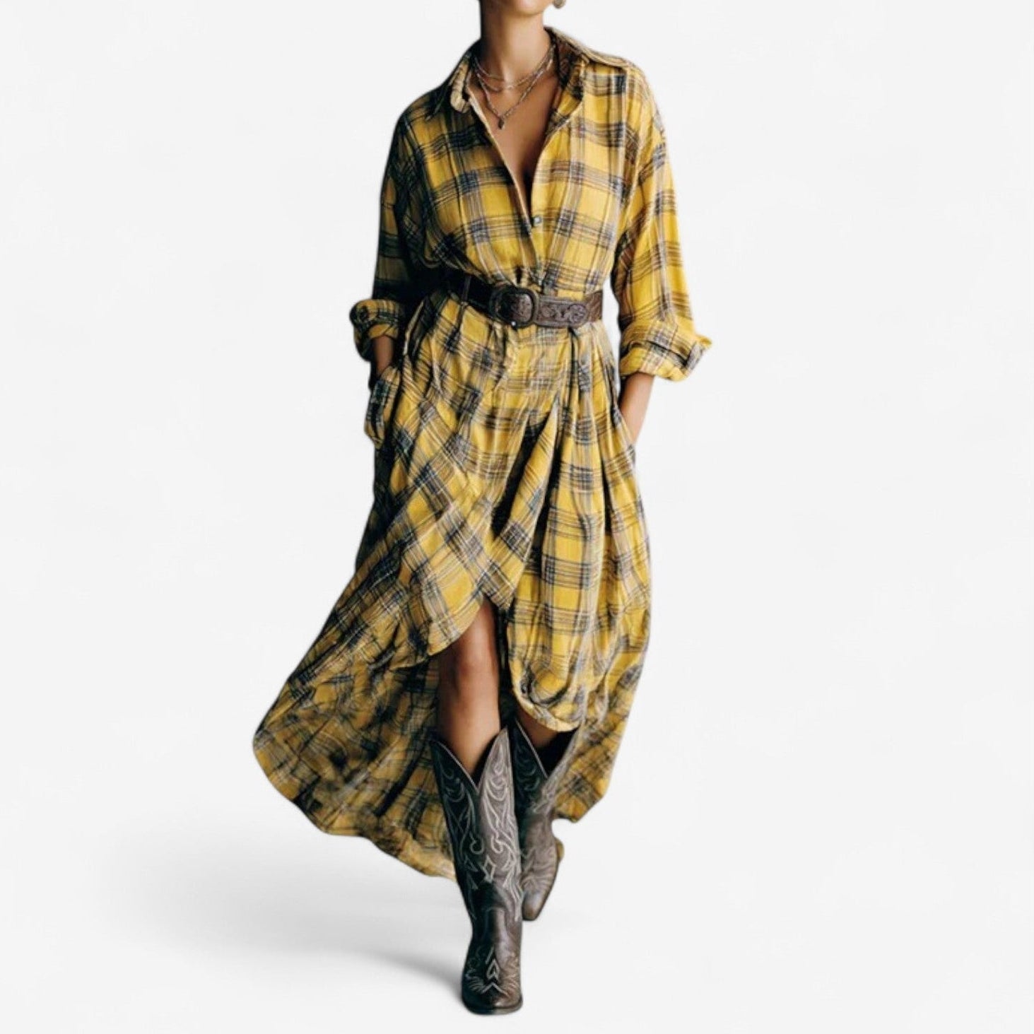 Clelia™ Checkered Dress