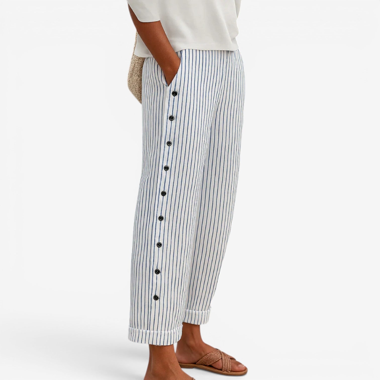 Katniss™ Striped Button-Detail Pants