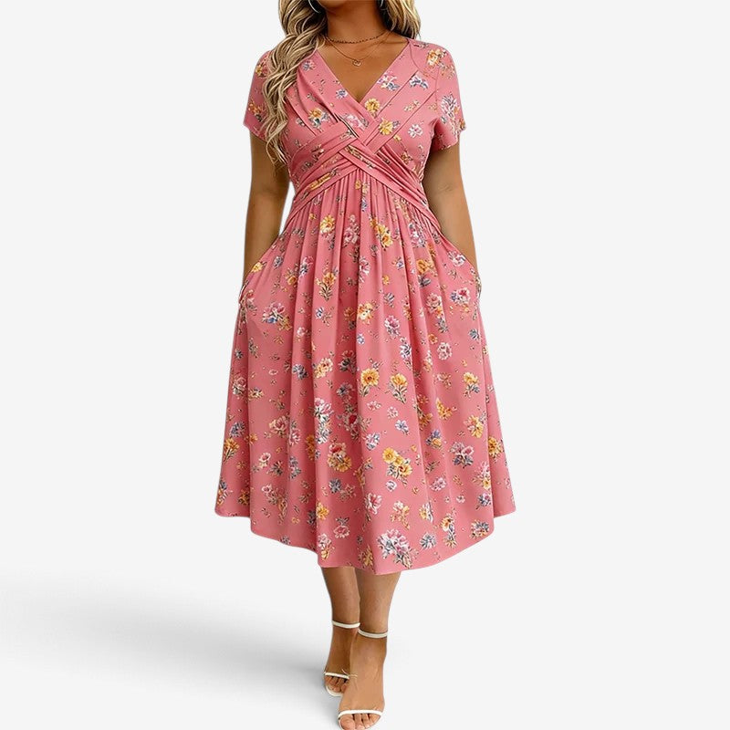 Adaline™ Floral Draped Midi Dress
