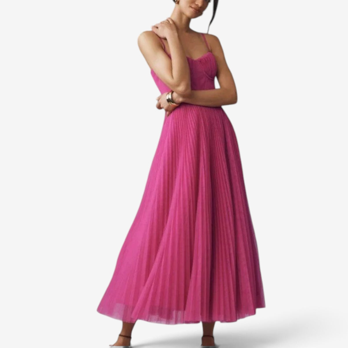 Nayla™ Pleated tulle midi dress