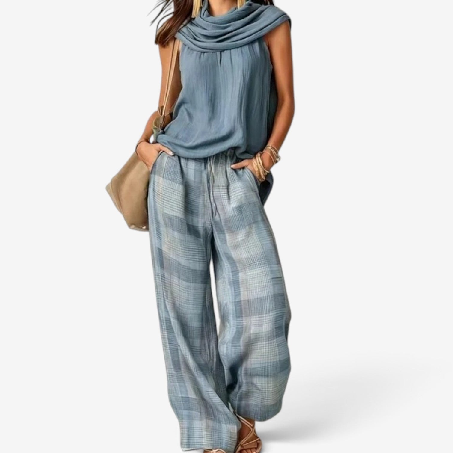 Carina™ Sleeveless top trousers set