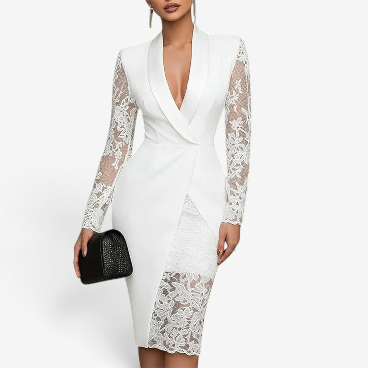 Valentina™ Lace-Sleeve Blazer Dress