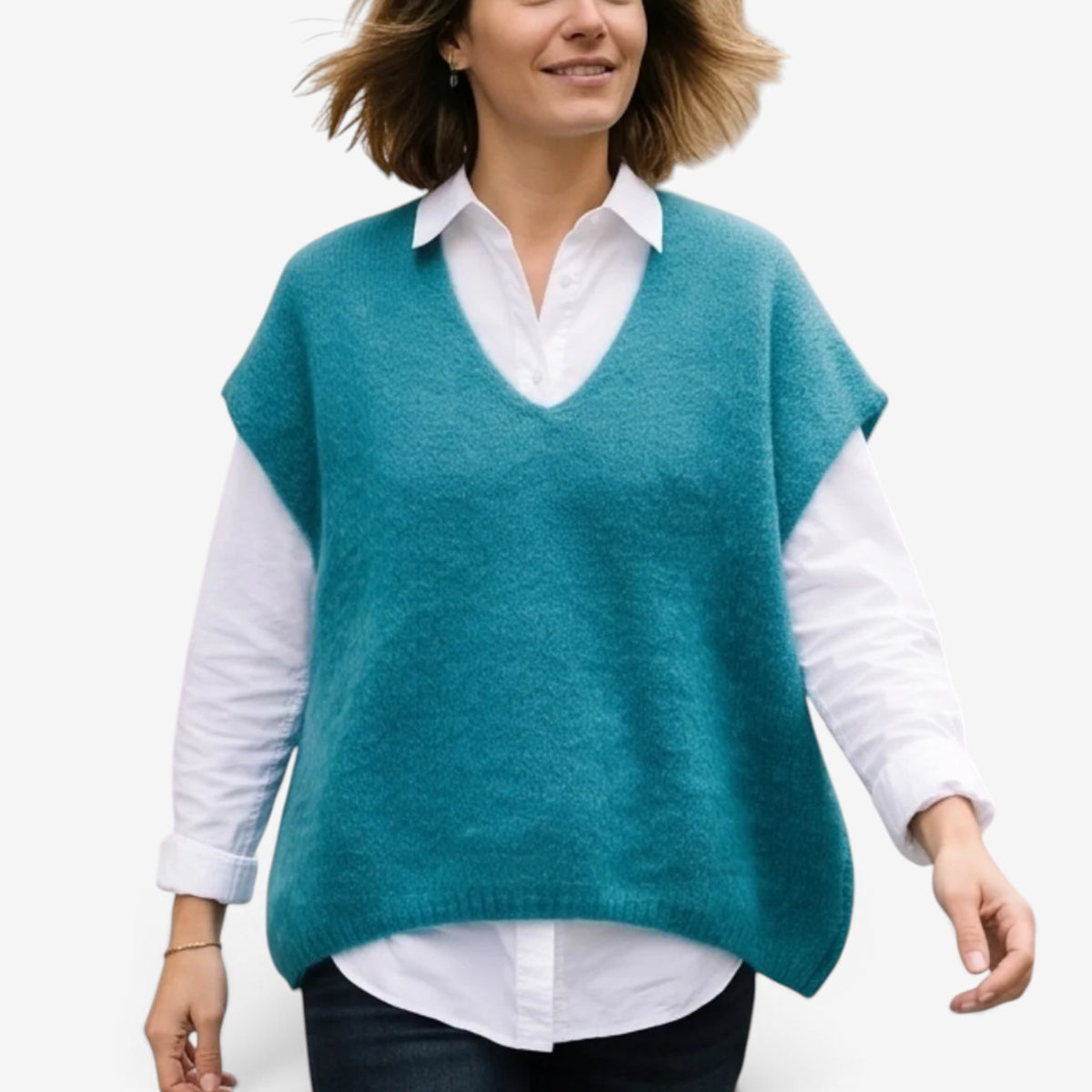 Aimee™ Oversized V-Neck Knit Vest