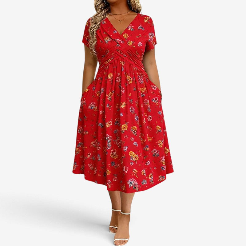Adaline™ Floral Draped Midi Dress