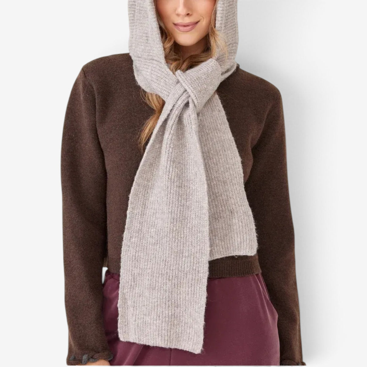 Ondine™ Long Hooded Knit Scarf