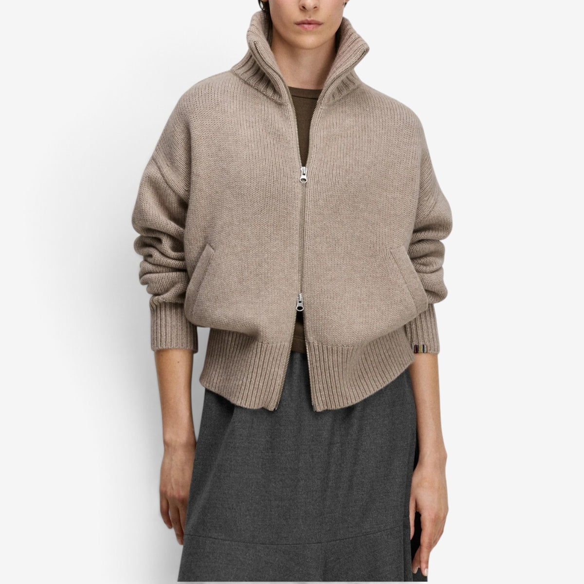 Rhea™ Chunky Knit Zip-Up Jacket