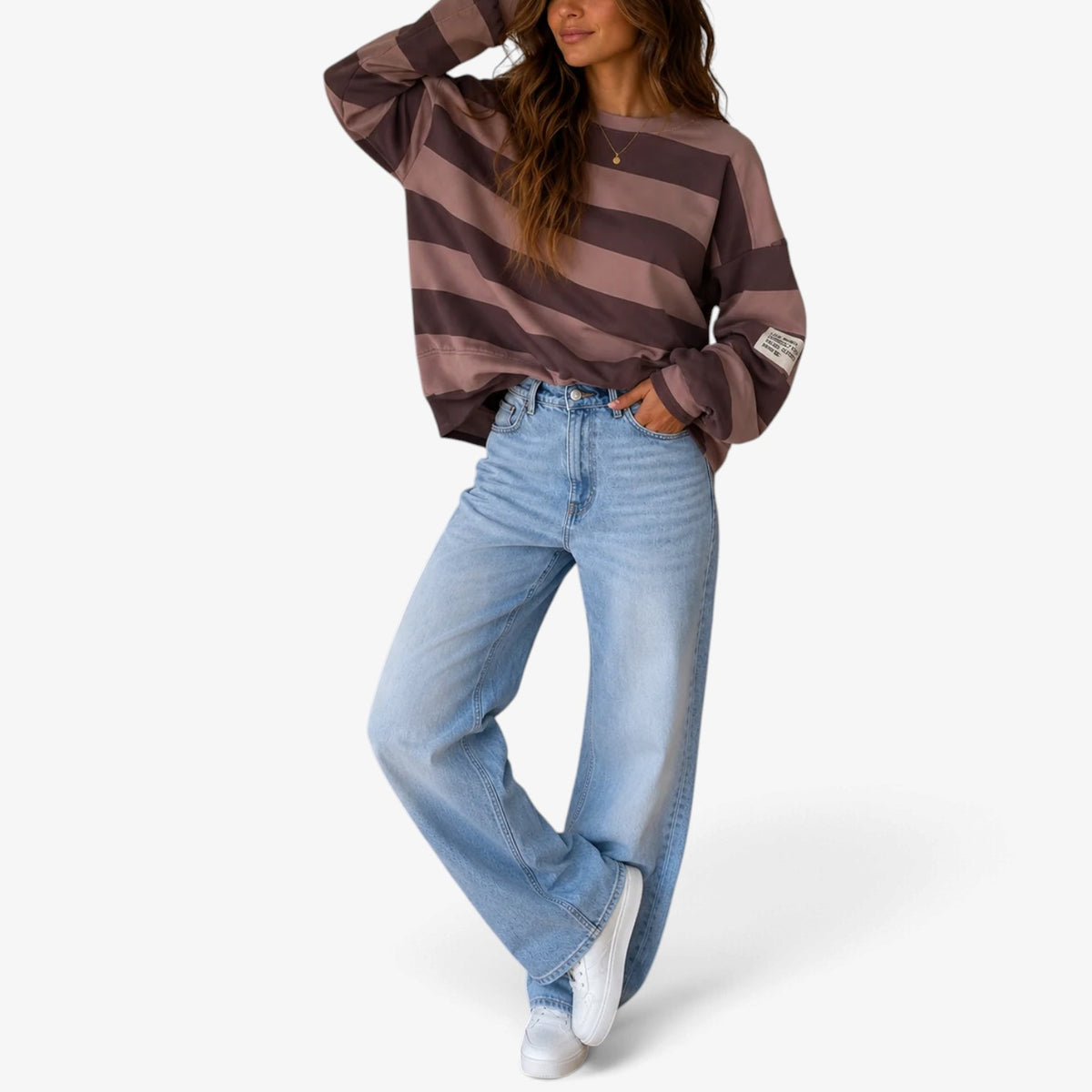 Harley™ Striped Oversized Sweatshirt