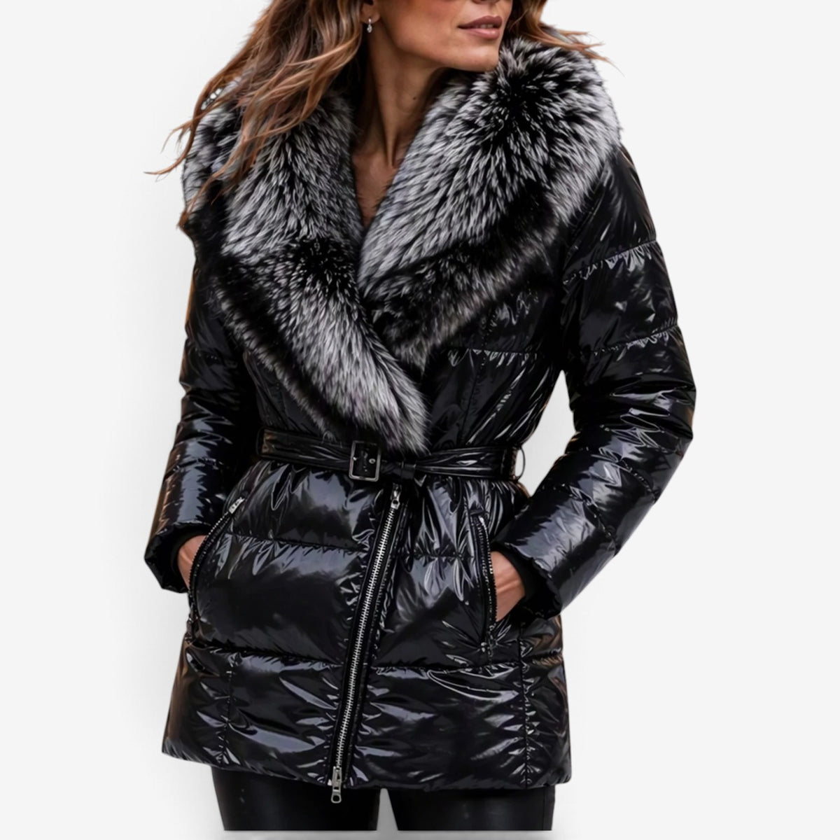Natalia™ Quilted Fur-Trim Winter Jacket