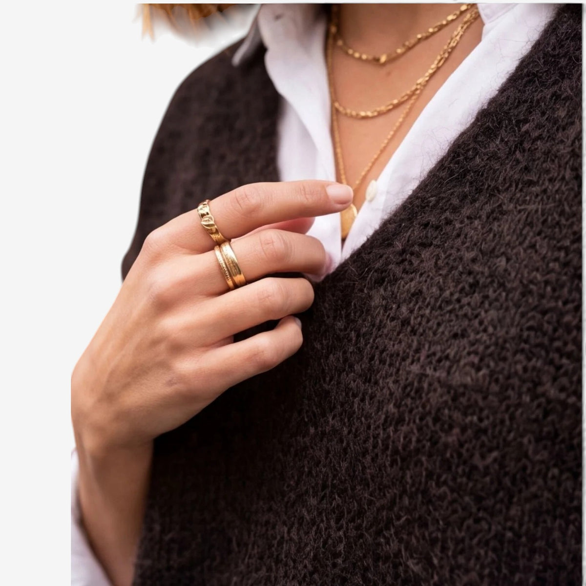 Aimee™ Oversized V-Neck Knit Vest