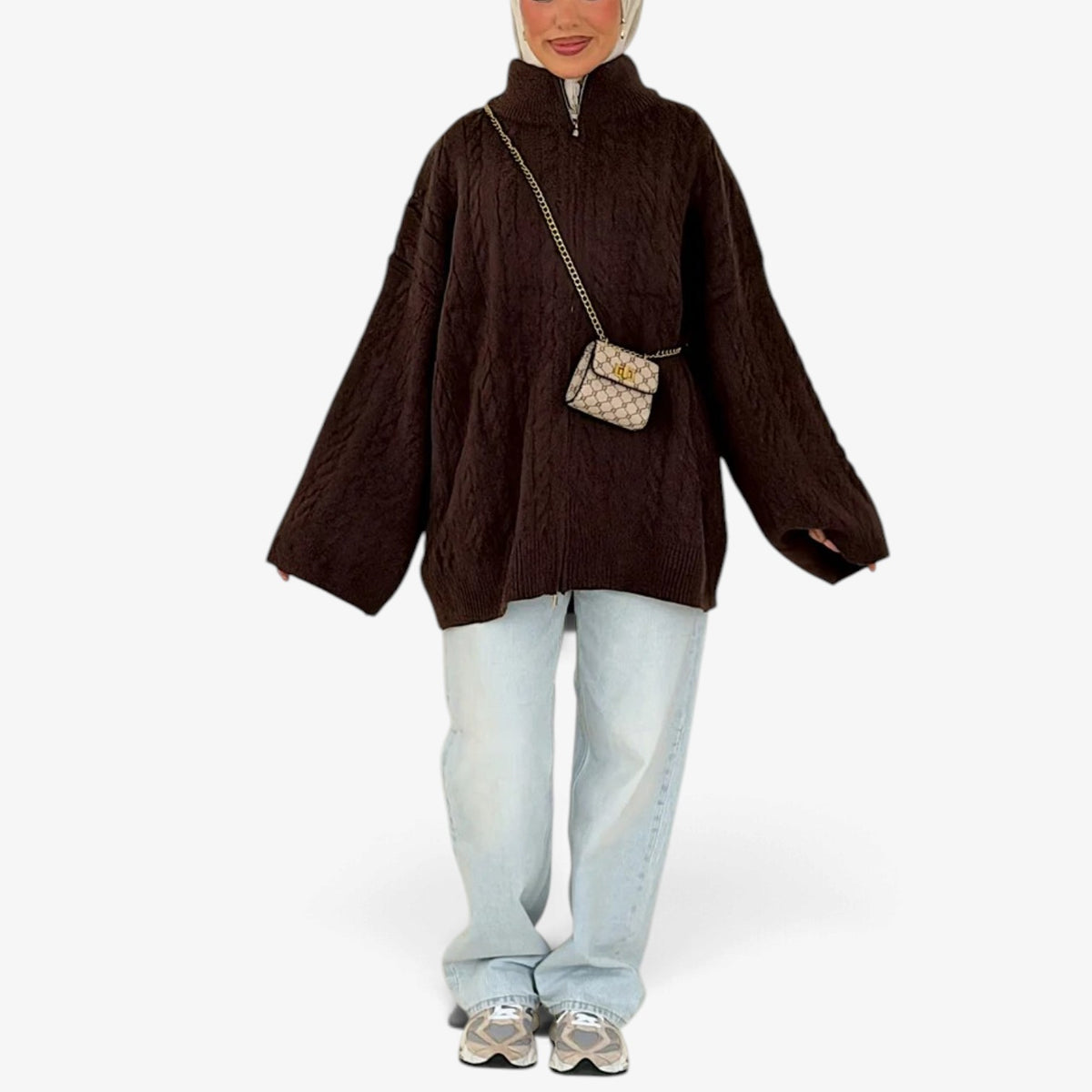 Florine™ Textured Half-Zip Knit Sweater
