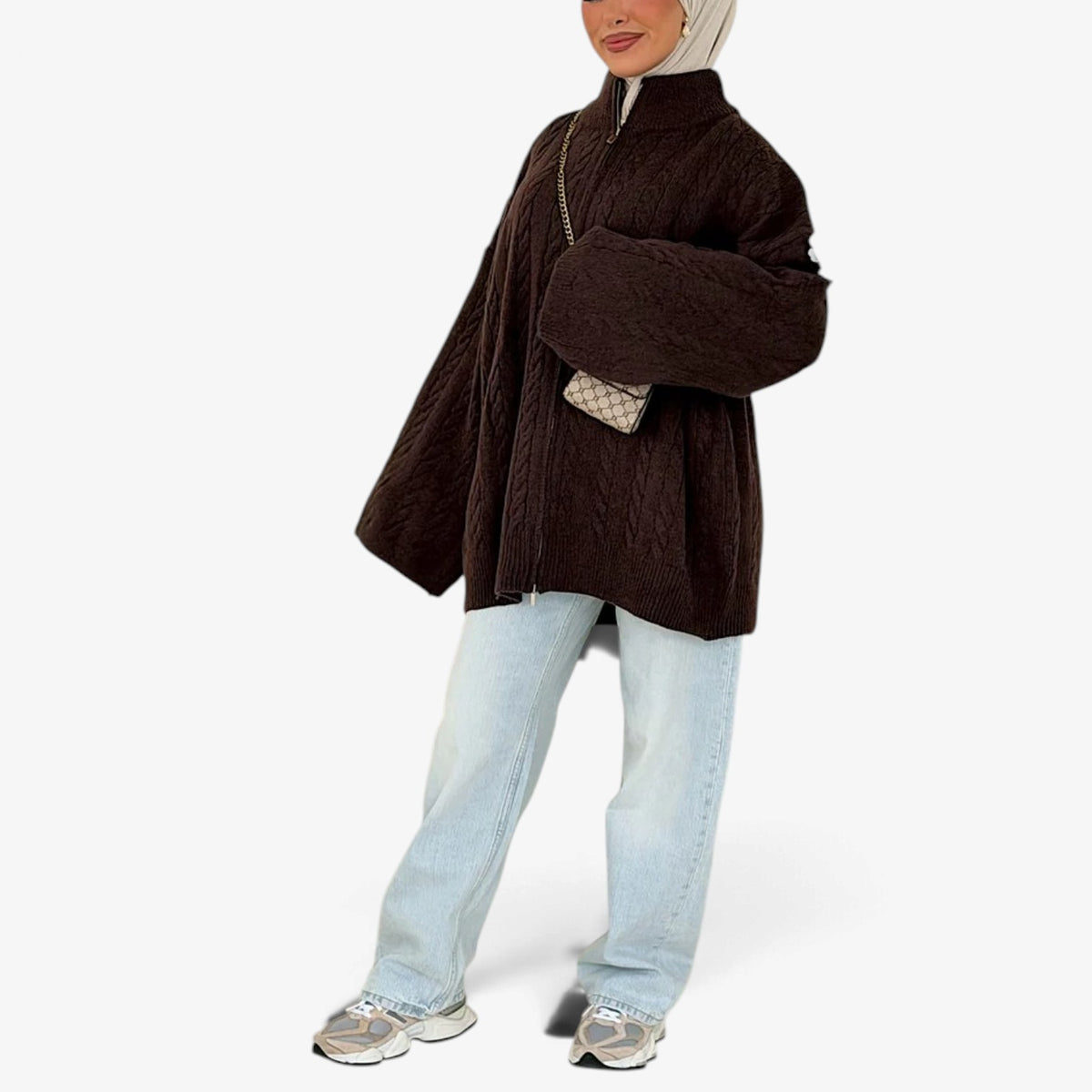 Florine™ Textured Half-Zip Knit Sweater