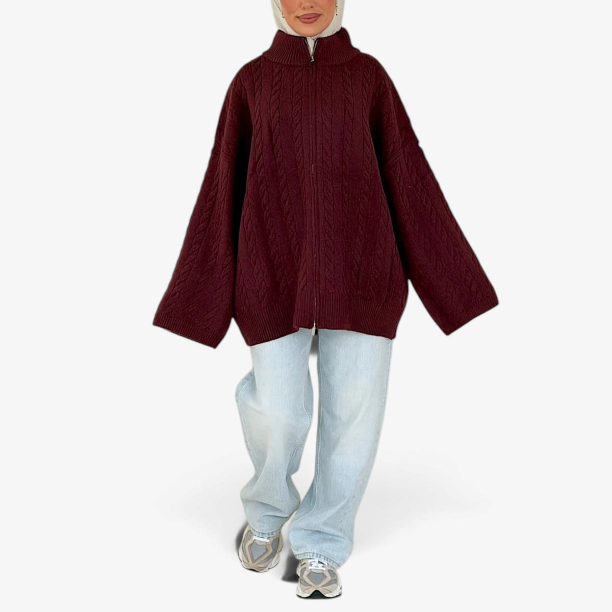 Florine™ Textured Half-Zip Knit Sweater