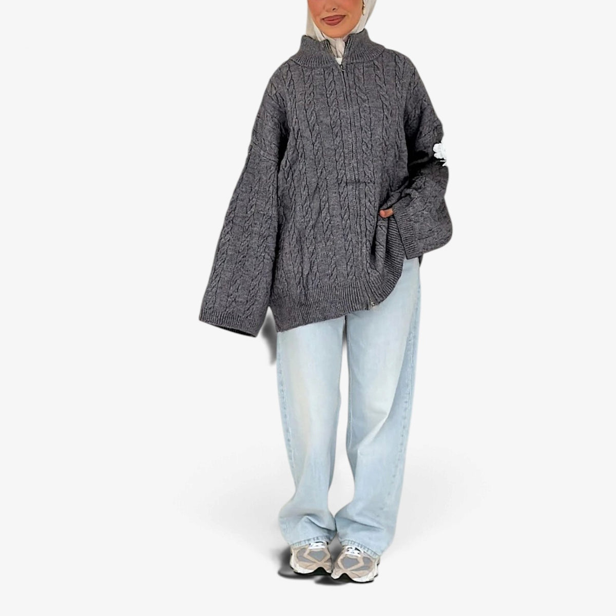Florine™ Textured Half-Zip Knit Sweater