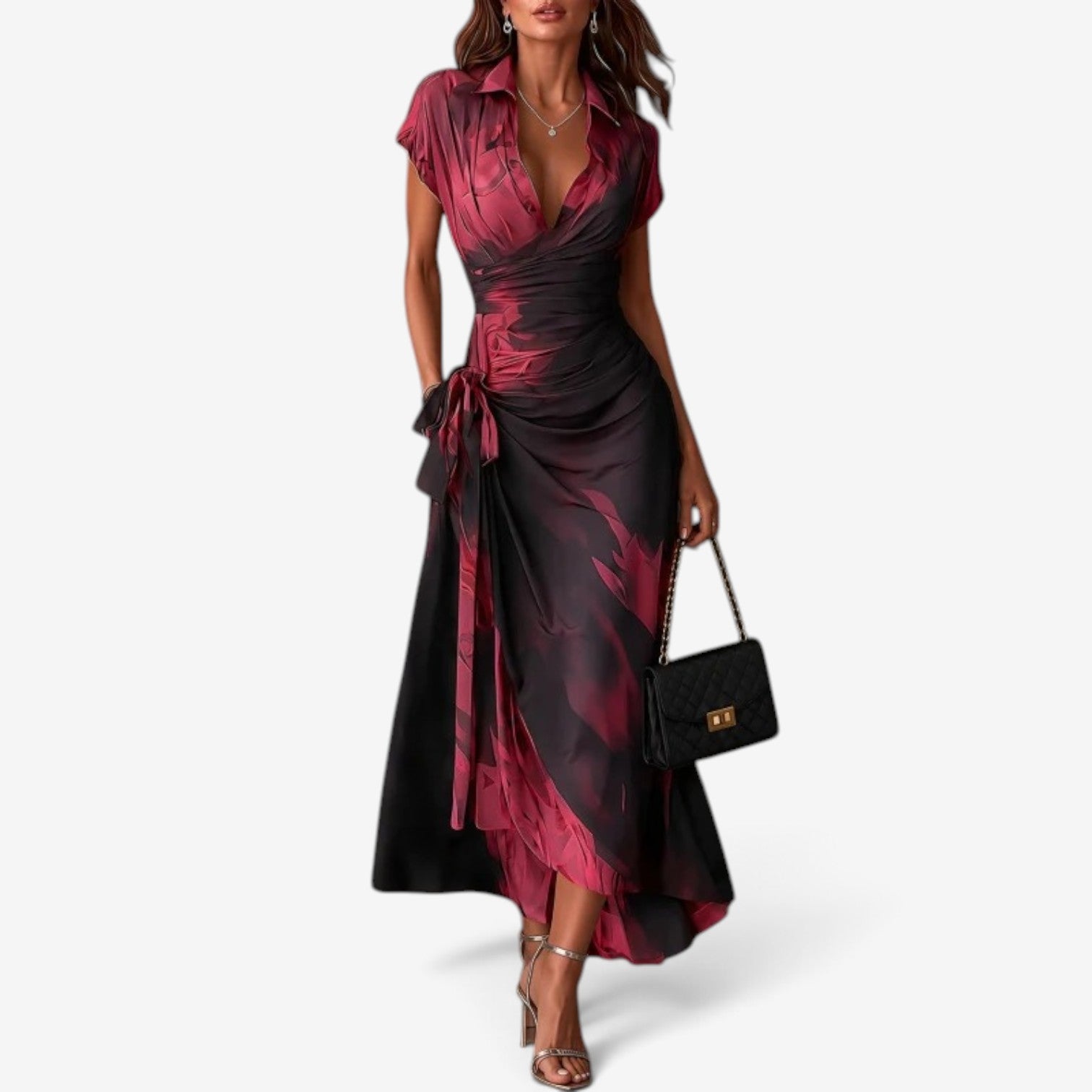 Kaely™ Side wrap maxi dress