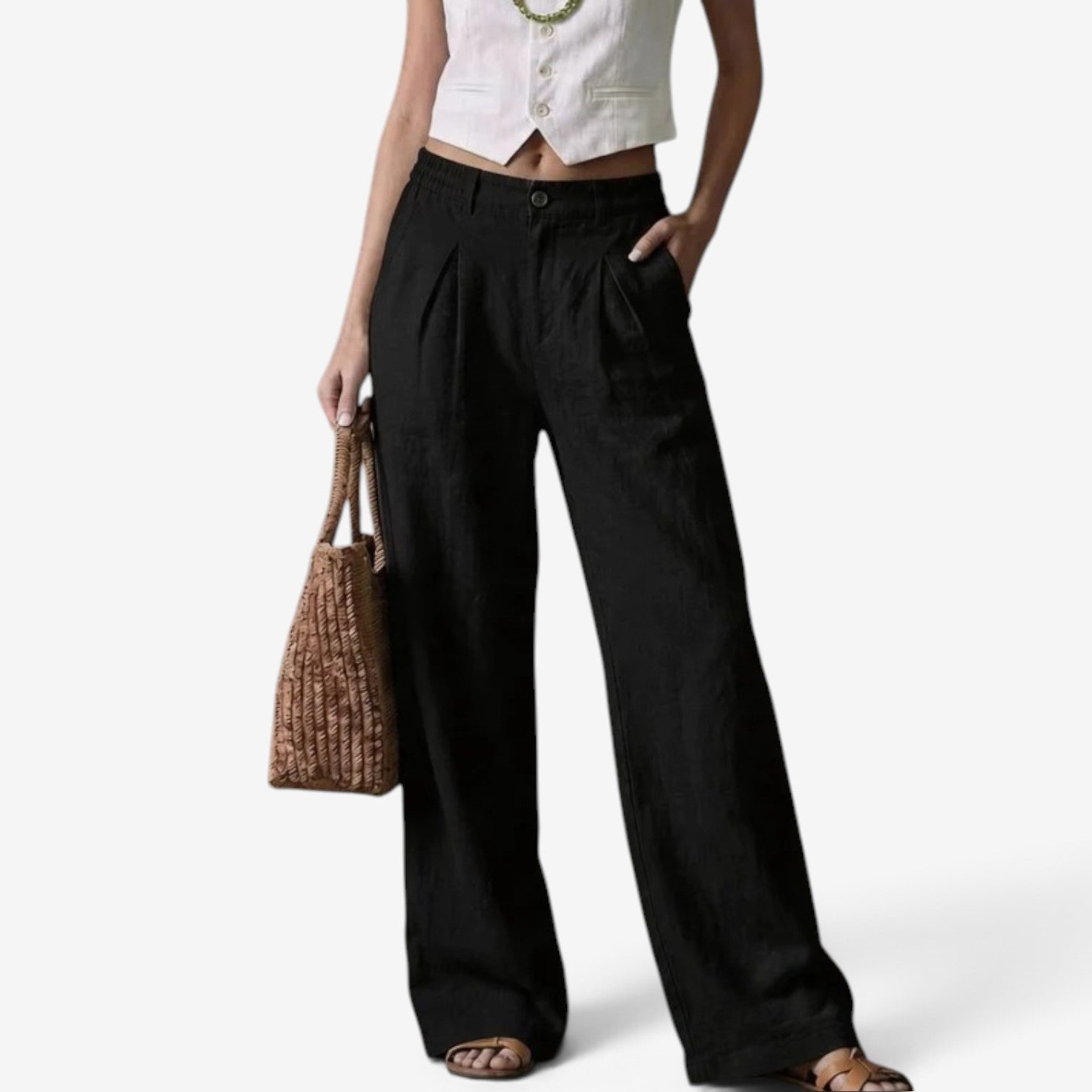 Noira™ Pleated wide-leg trousers