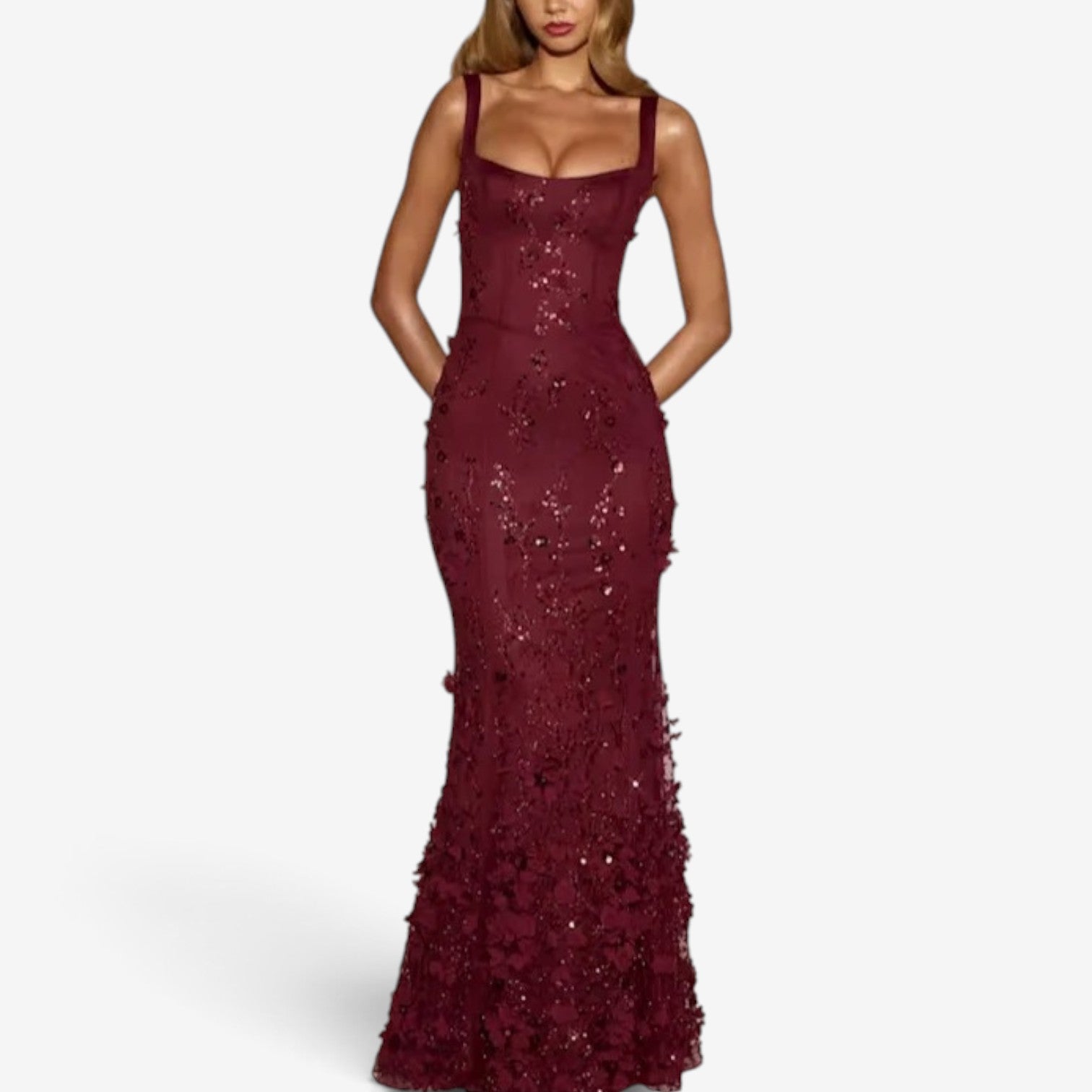 Solah™ Sequined maxi gown