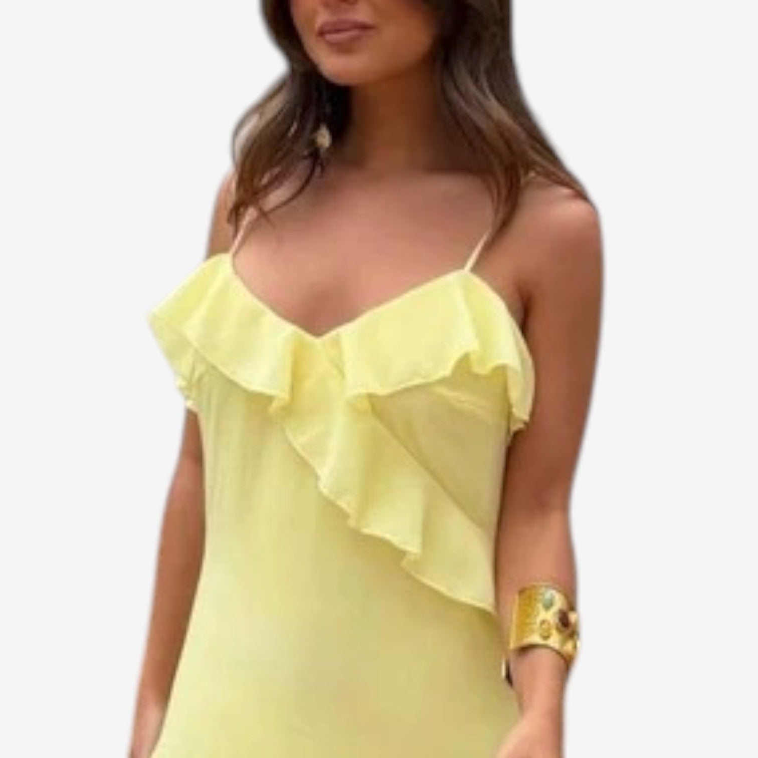 Adel™ Ruffle chiffon maxi dress
