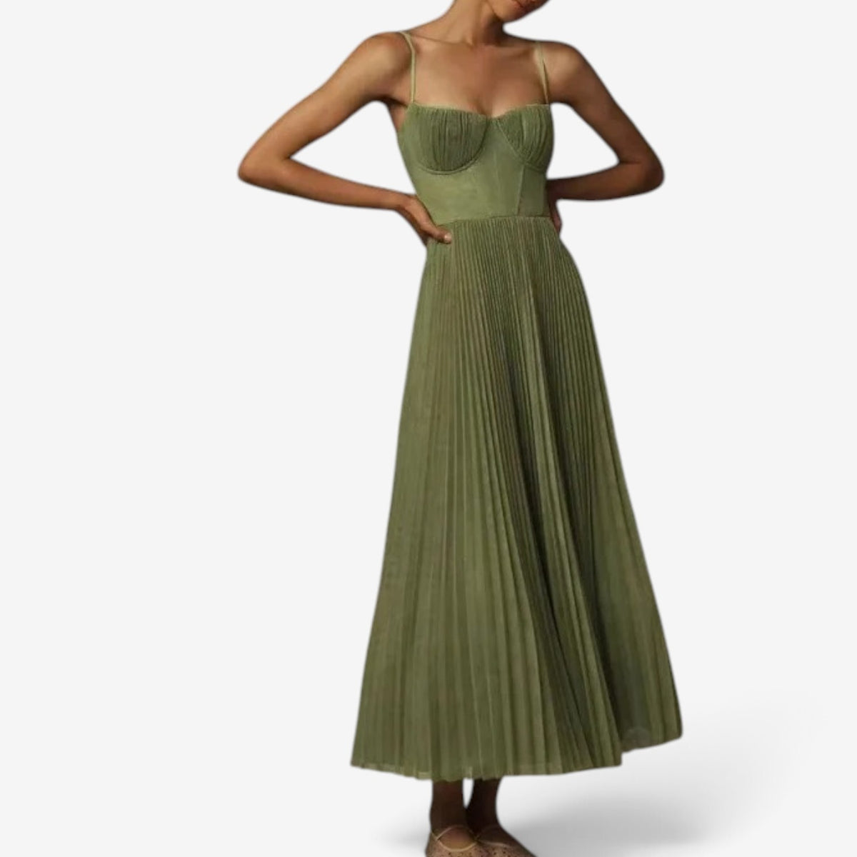 Nayla™ Pleated tulle midi dress